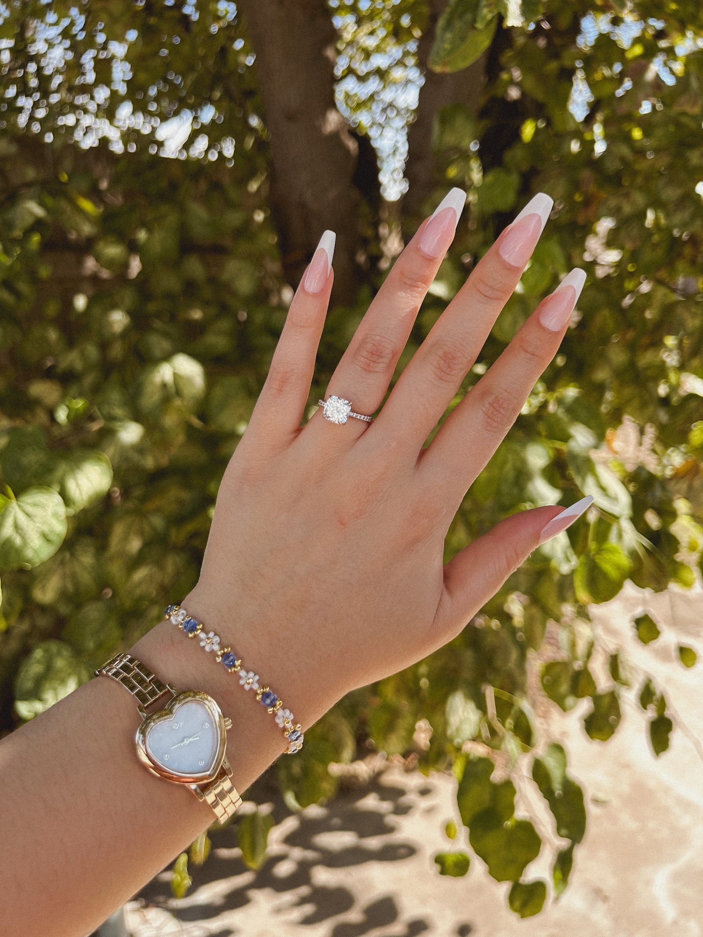 Crystals and flowers Dainty Bracelet