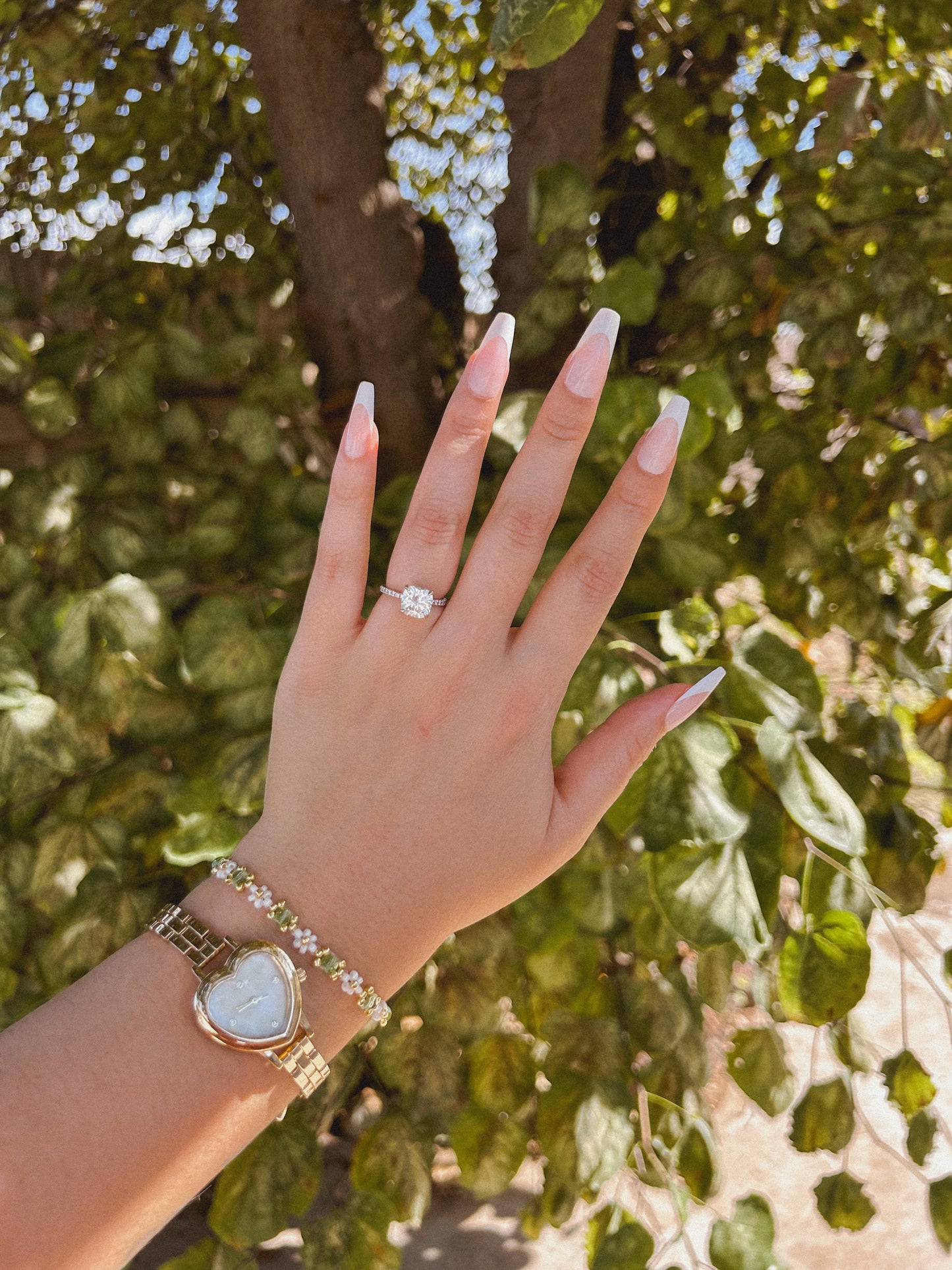 Crystals and flowers Dainty Bracelet