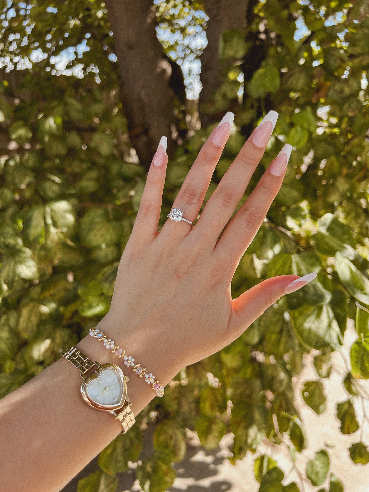 Crystals and flowers Dainty Bracelet