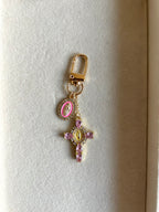 Cz Mary Cross Keychain