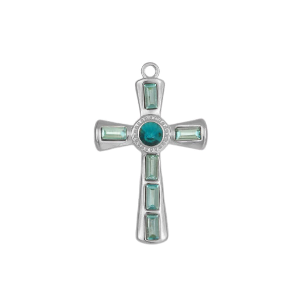 CZ Cross Charms (Silver)