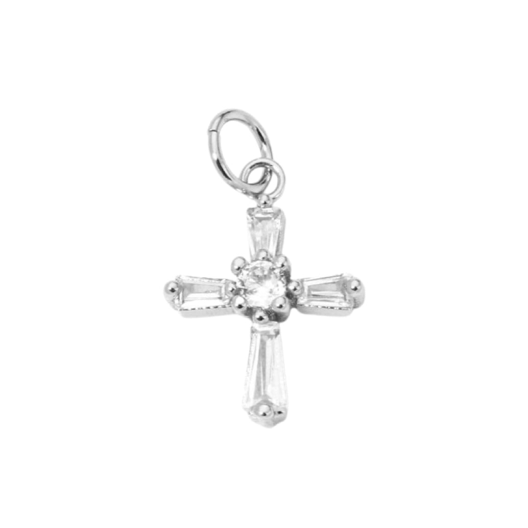CZ Cross Charms (Silver)
