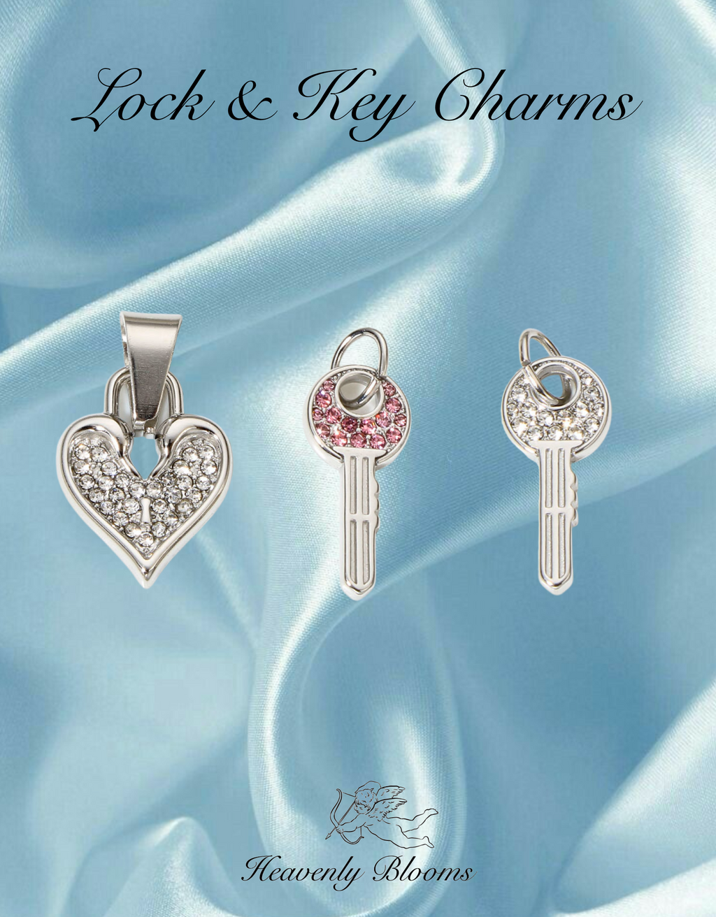Lock & Key Charms (Silver)