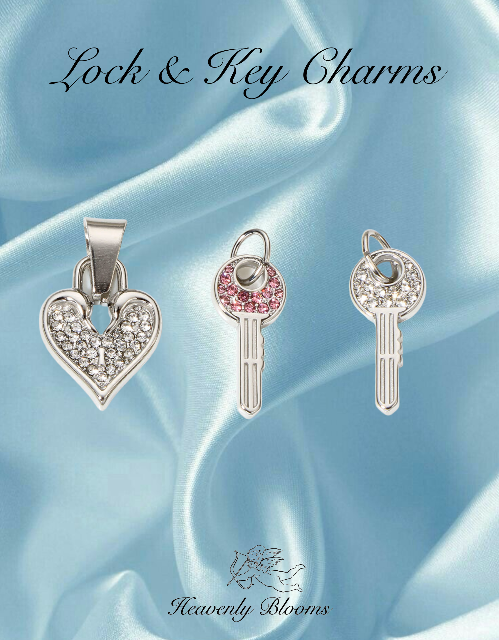 Lock & Key Charms (Silver)