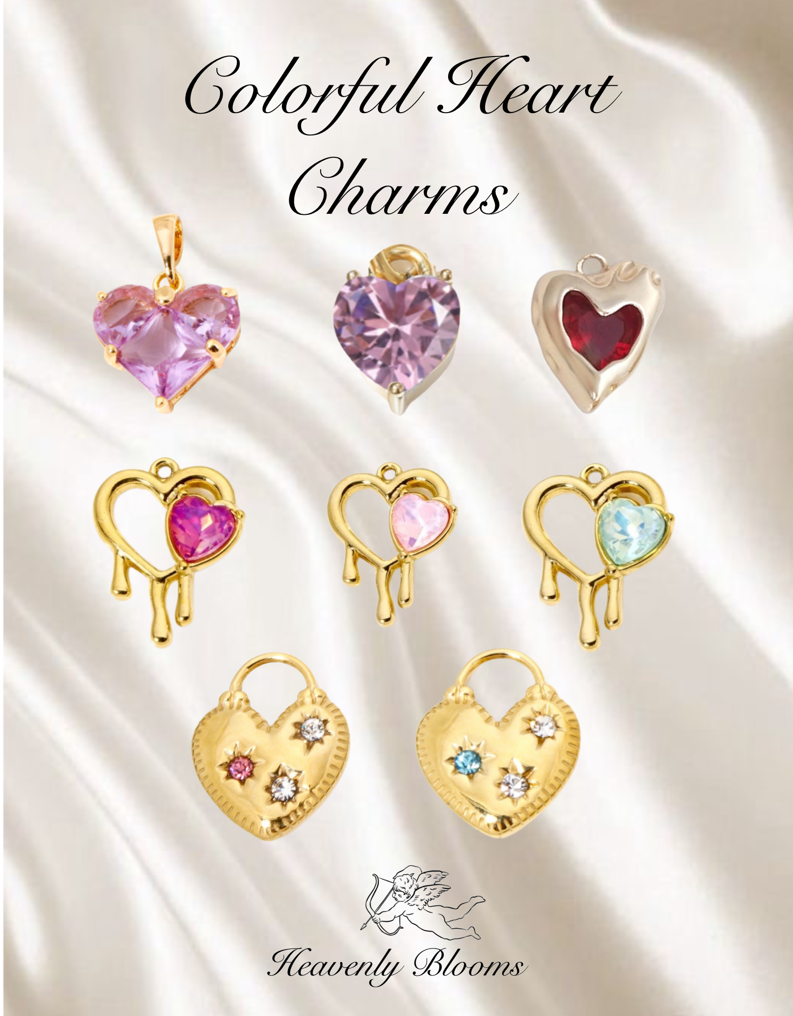 Colorful Heart Charms