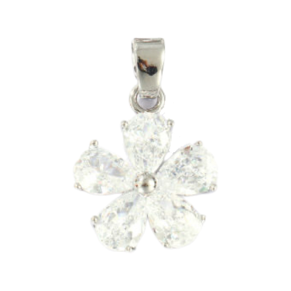CZ Flower Charms (Silver)