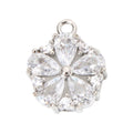 CZ Flower Charms (Silver)