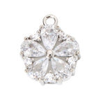 CZ Flower Charms (Silver)