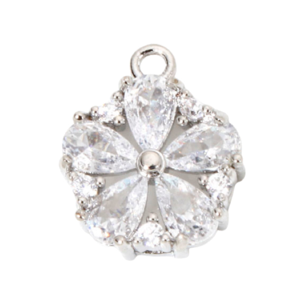 CZ Flower Charms (Silver)