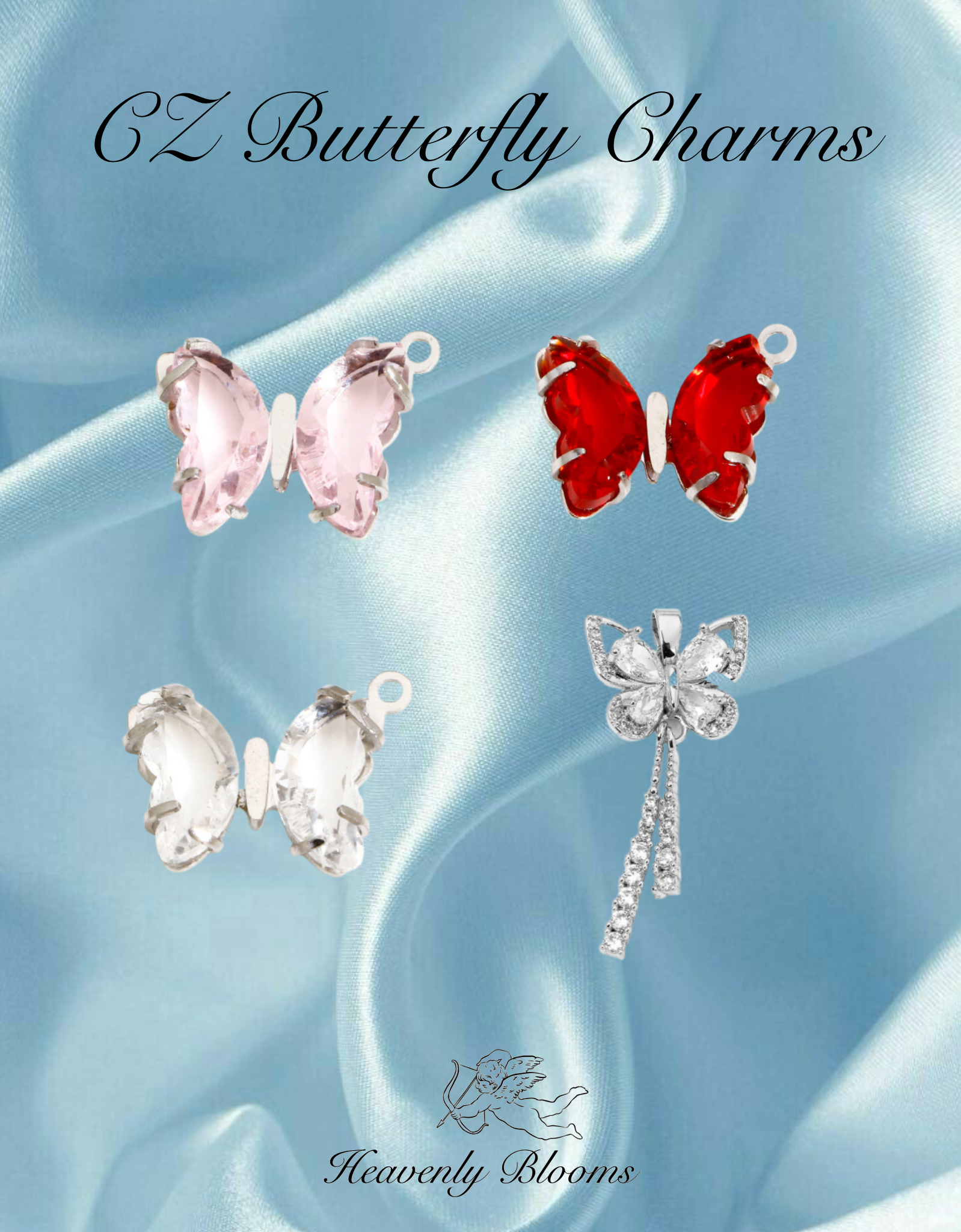CZ Butterfly Charm (Silver)